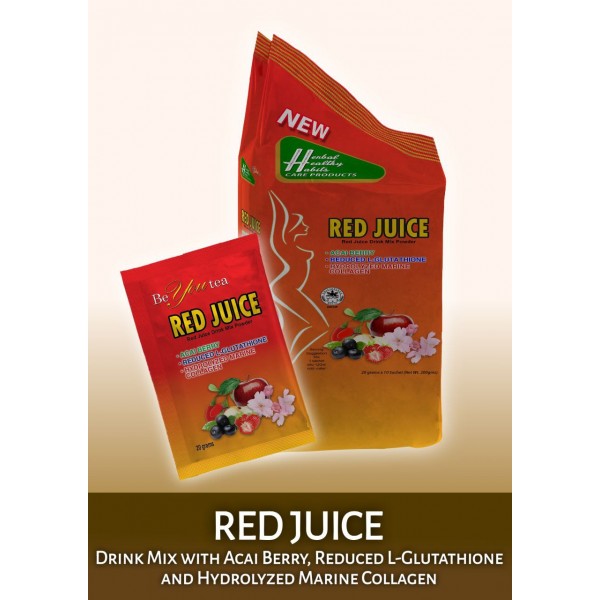 Red Juice Powdered Drink Mix with Acai Berry, Reduced L-Glut...